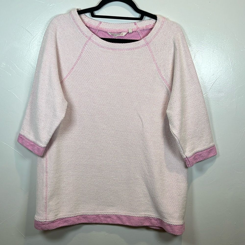 Soft Surroundings Striped Pink Cotton Shirt Size XL 2FW06